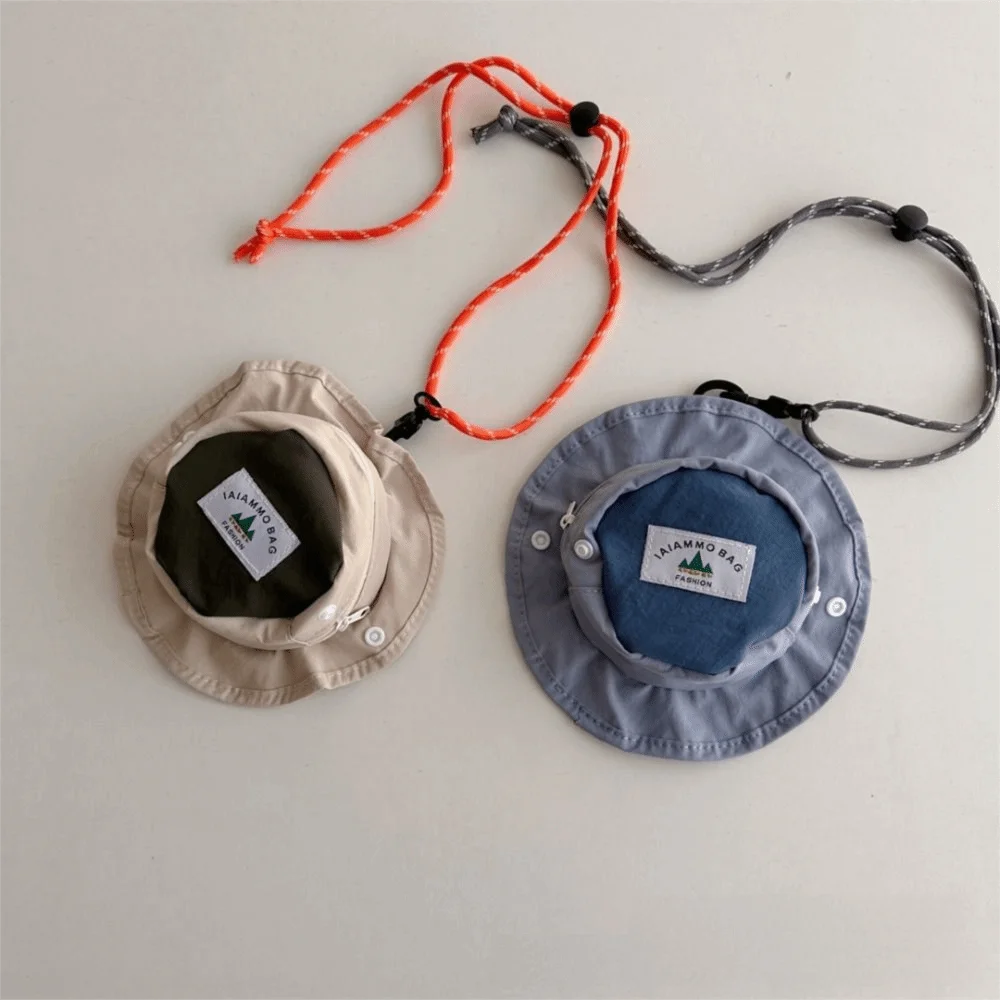 Регулируемая сумка через плечо в форме шляпы с кнопкой-защелкой, гладкая молния, детский кошелек, персонализированный легкий вес