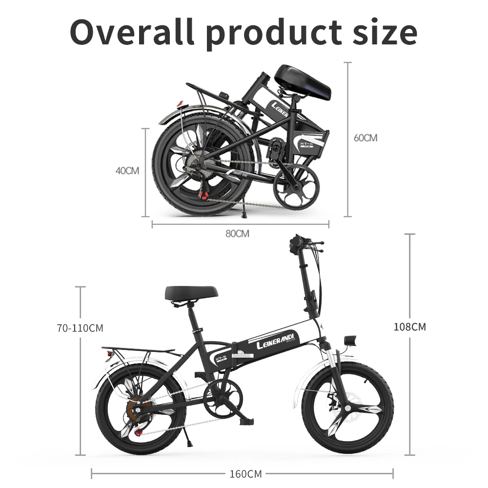 EKX XT-5 Opvouwbare mini-elektrische fiets voor volwassenen 500 W borstelloze motor Aluminium ebikes Lithiumbatterij Draagbare E-bike bromfiets