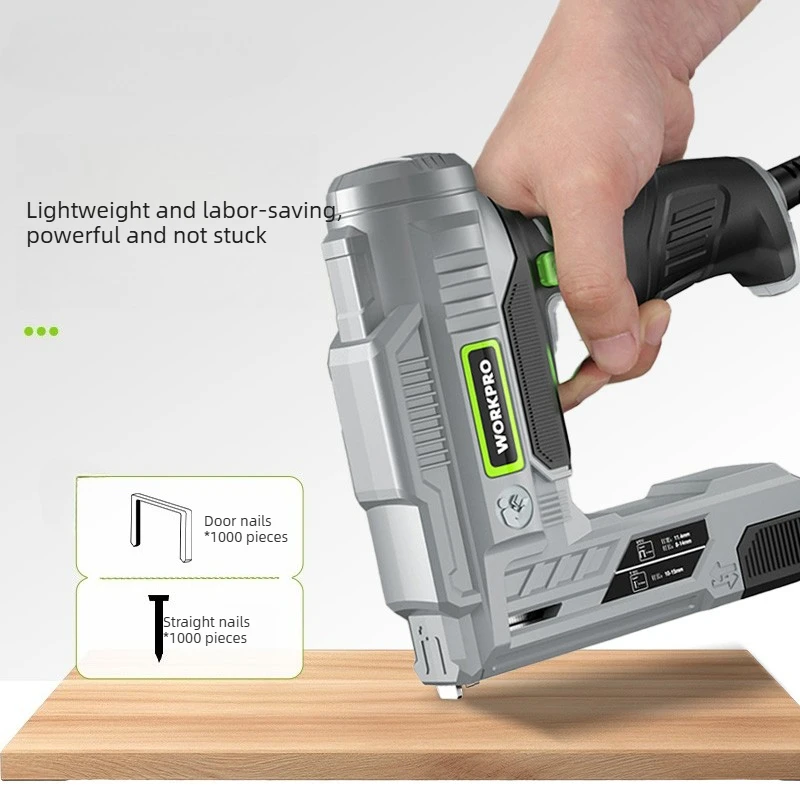 2 in 1 Electric Brad Nailer Stapler Dual Use Lithium Battery Powered for Home Woodworking Projects