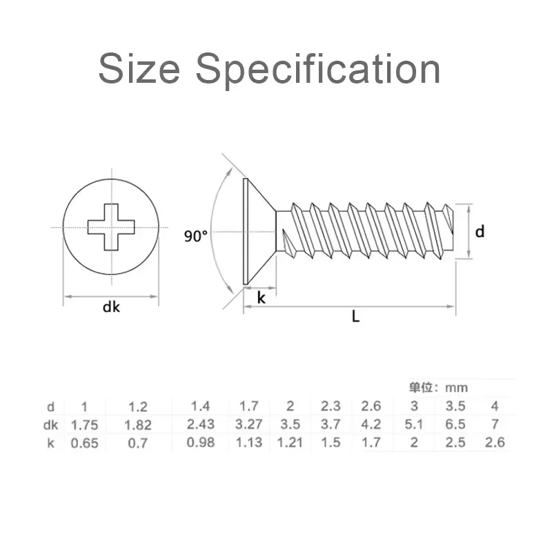 M1-M4 Kohlenstoffstahl Schwarz-Nickel-beschichtete Kreuzschlitz-Senkschrauben für Elektronik – Detail 1