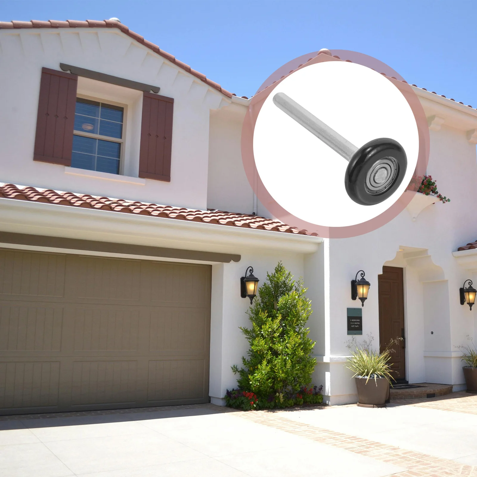 

4Pcs Garage Door Rollers Precision Nylon Quiet Replacement Rollers Smooth Operation Garage Door Wheels Replacement Stem