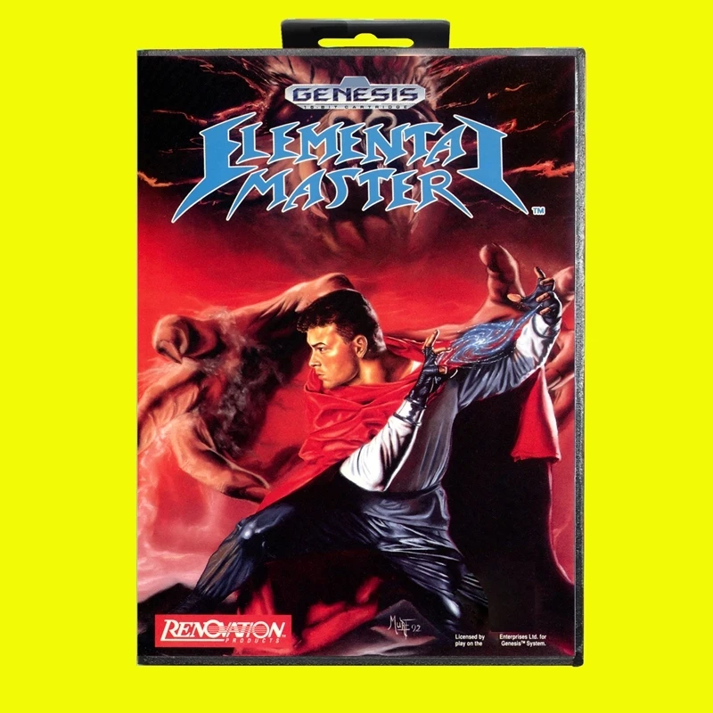 Elemental Master MD Game Card 16 Bit USA Cover for Sega Megadrive Genesis Video Game Console Cartridge