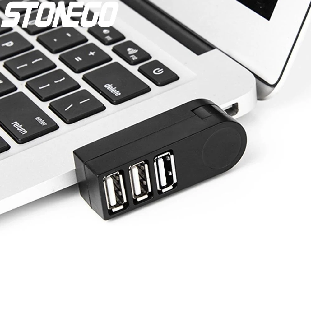 Drehbarer USB 3.0 Hub mit 3 Anschlüssen, Mini-Splitter für Laptop, PC, tragbarer Hub für USB-Sticks, externe Festplatten, Notebooks