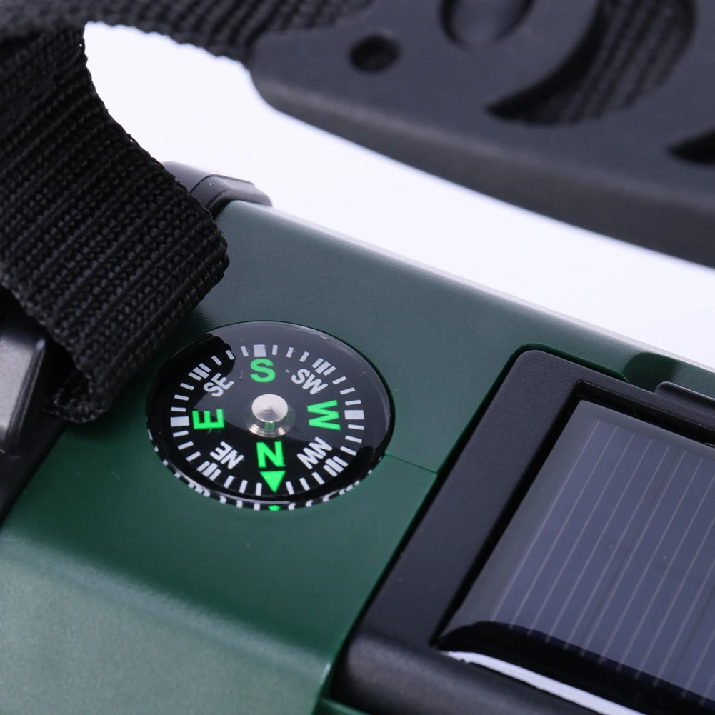 

LED Emergency Power Bank AM/FM/WB 10000mAh Hand Crank Radio Flashlight Reading Lamp Emergency Radio Handcrank Solar with Compass