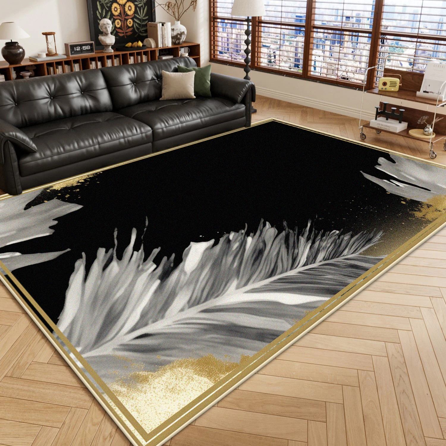 Karpet Hitam Mewah Modern untu - Decor Lighting Online ulasan dan harga