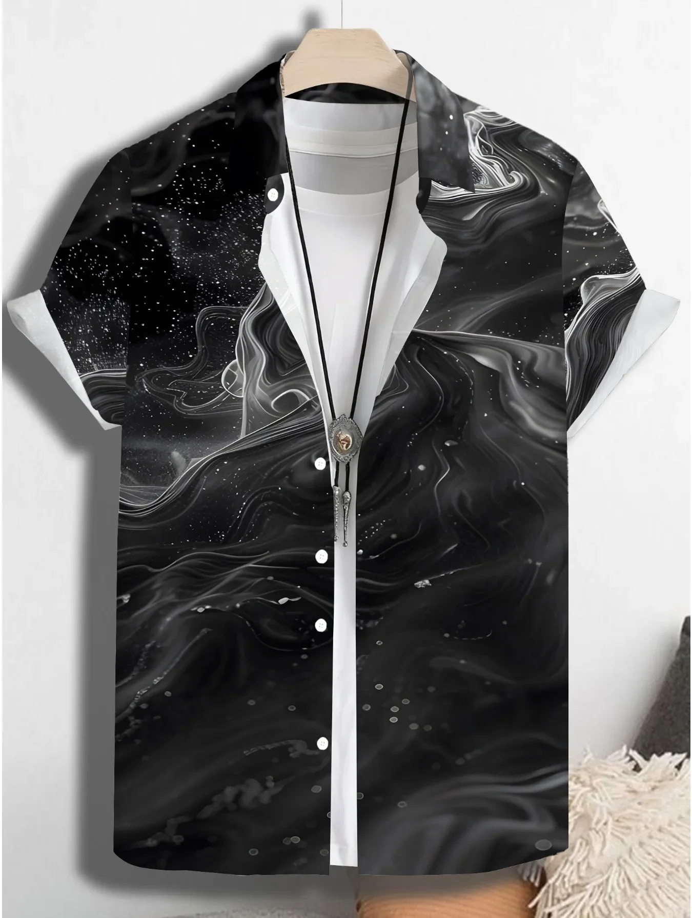 Summer Cool Print Men's Hawaiian Shirt Casual Man Short Sleeve Lightweight Breathable Fashion Tops For Beach & Holiday Events