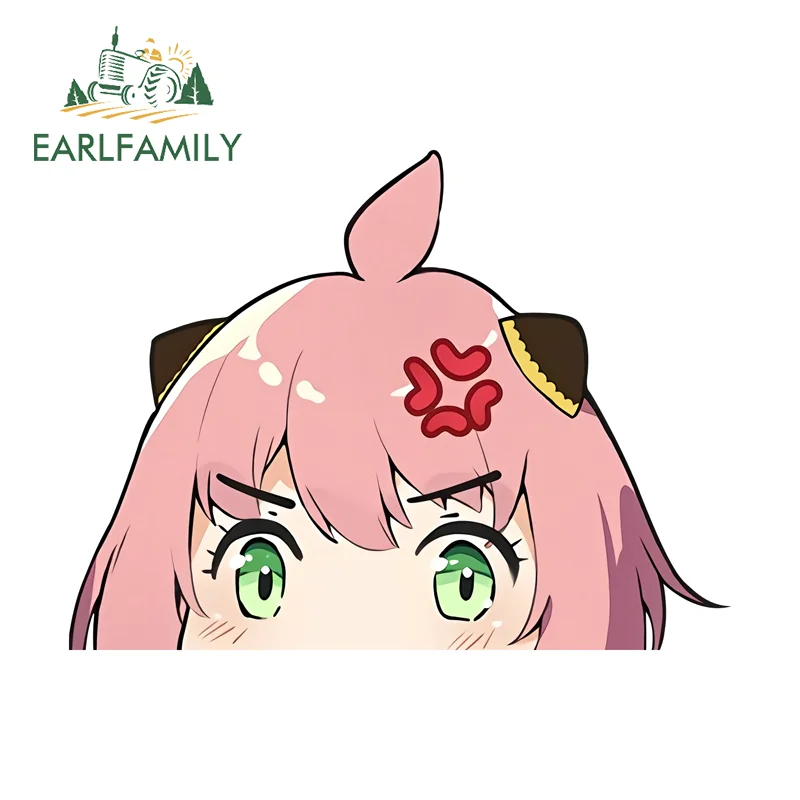 EARLFAMILY Anya Forger Anime Peeker Stickers Attractive Creative Amsuing Computer Cooler Decal Scratch-Proof  Graffiti Sticker