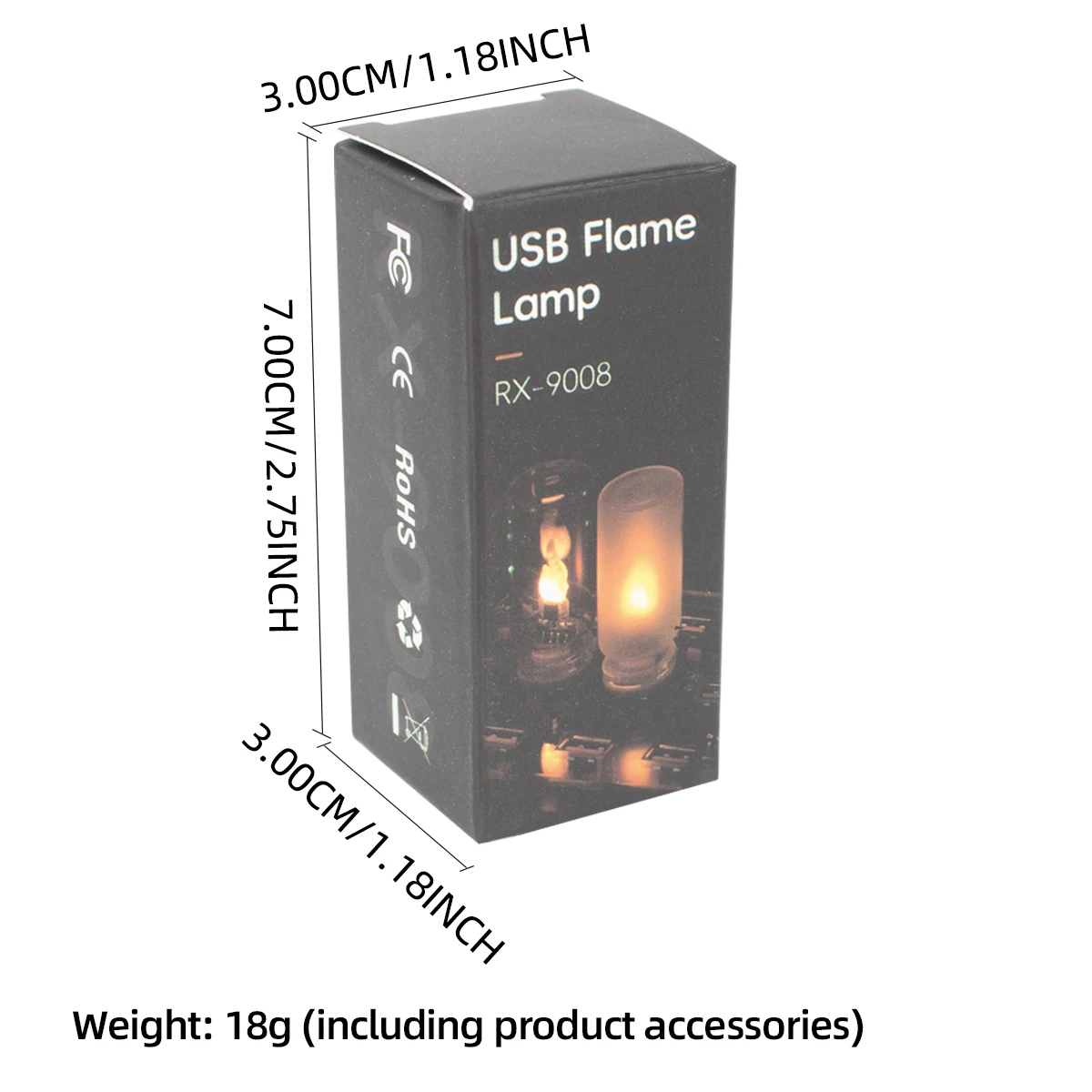 USB LED Glass Night Light LED Frosted Clear Glass Candle Night Light Simulated Flame Plug And Play Car Interior Decorative Light