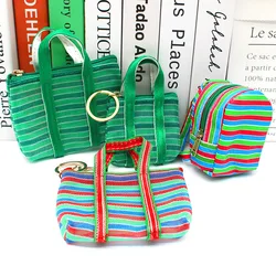 1Pc Key chain Fishing Net Bag Vegetable Basket Mini Coin Purse Wallet Pendant Woven Bag Small Backpack Pendant Wholesale