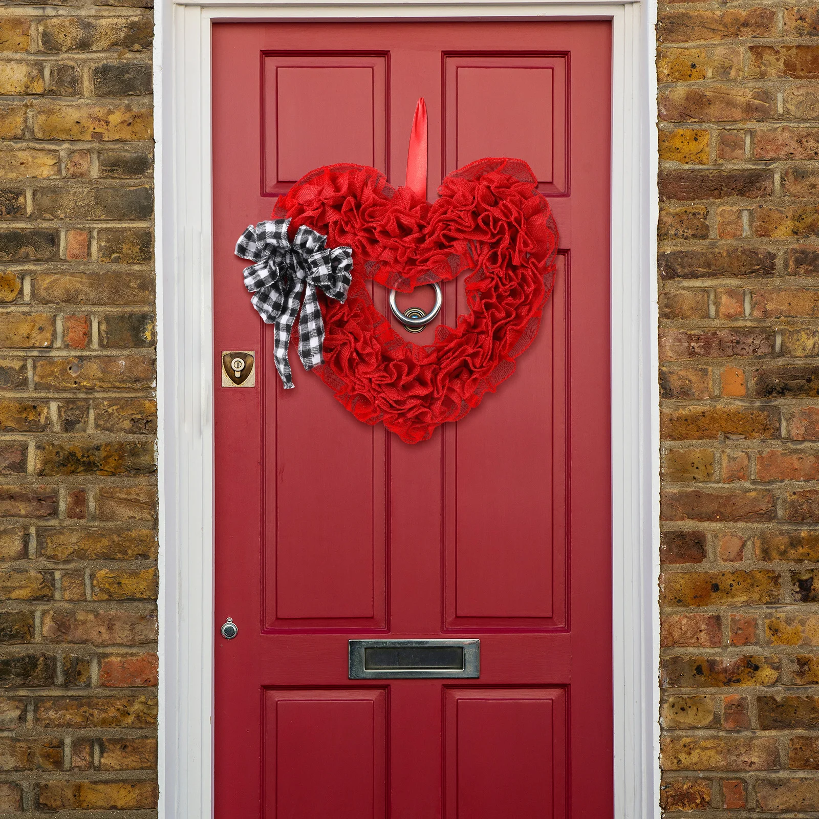 

s Heart Shaped Wedding Wreath 35CM Red Fabric for Door Valentine Decoration Engagement Party Wall Hanging