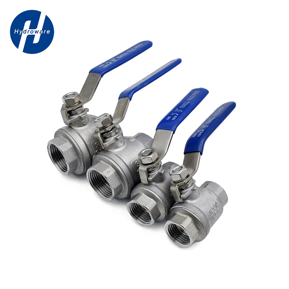 

BSPT 304/316L Stainless Steel Female Two-piece Full Port Ball Valve 1/4 "3/8" 3/4 " 1-1/4 "1-1/2" 2" Straight Through Type Valve