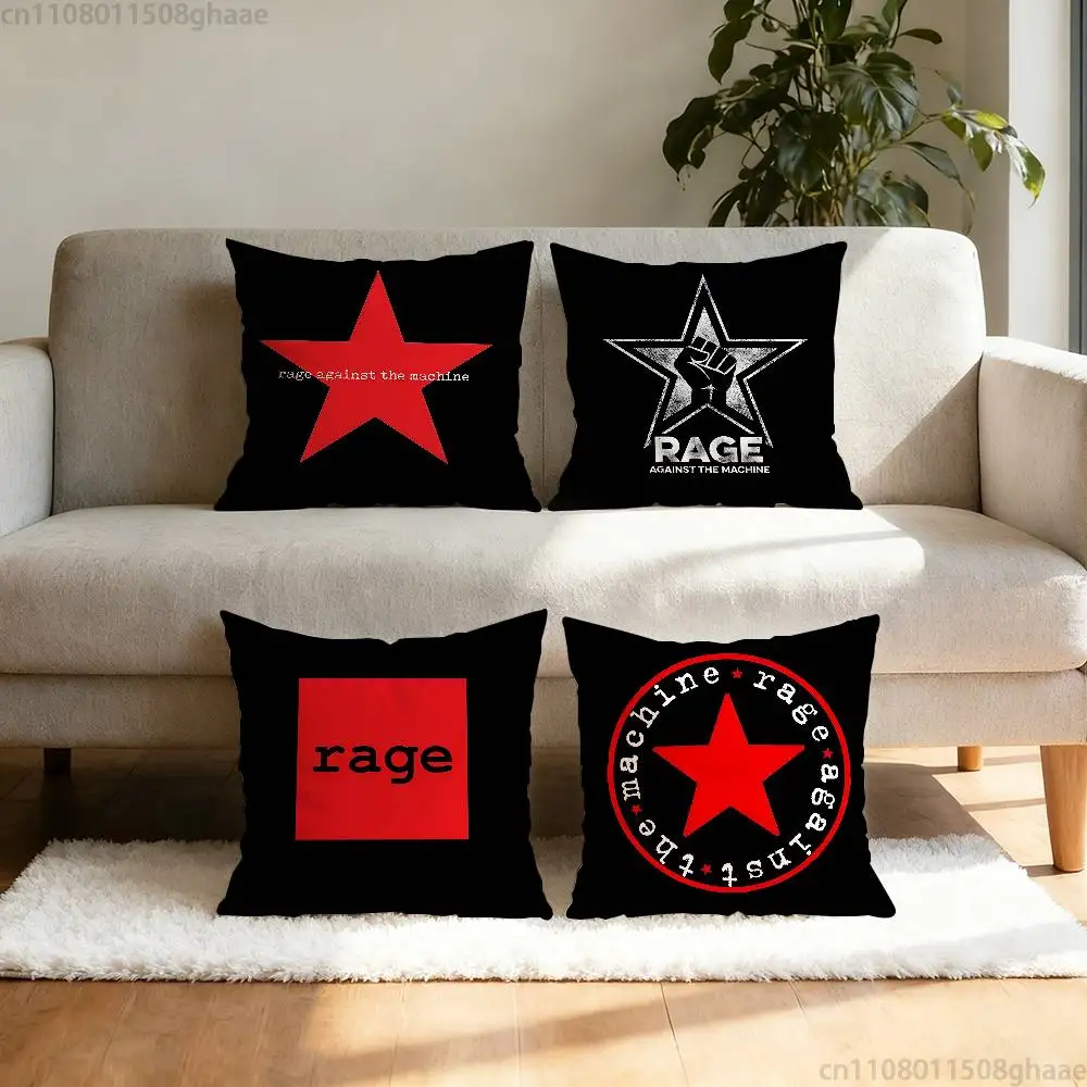 R-Rage Against the Machine Pillow Case Sofa Living Room Bedroom Headboard Backrest Cushion Square Cushion Nap Time
