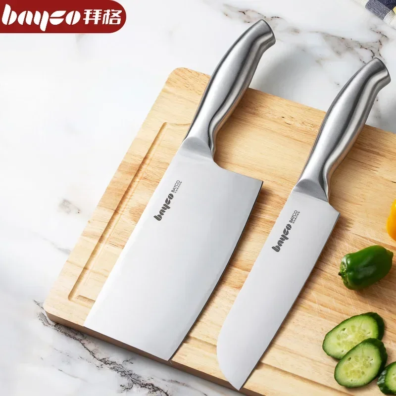 2pcs Kitchen Knife Set Stainless Steel Slicing Cleaver Chef's Knives Fruit Slicing Fish Cutting Vegetables Meat Cooking Tools