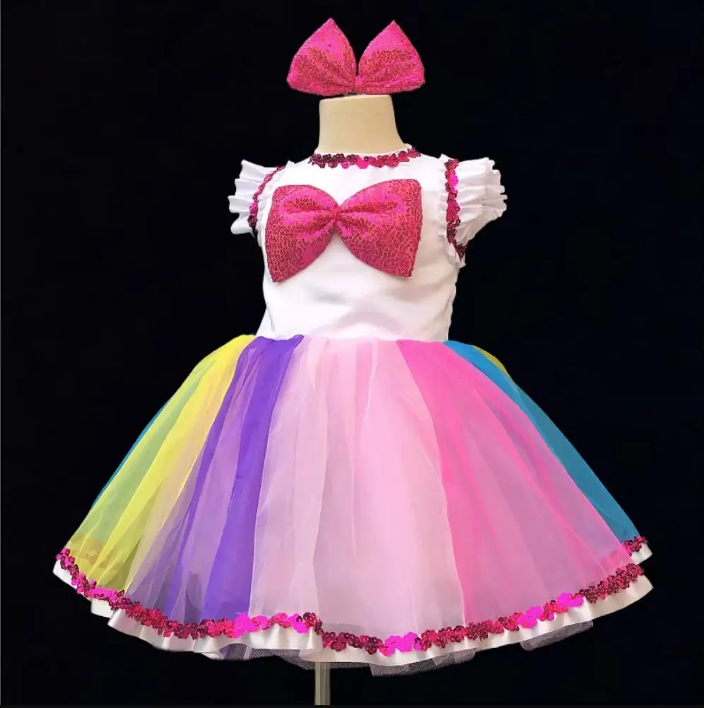 Moderne Dansjurk Voor Meisje Jongen Regenboogkleur Dansfeest Jurk Meisje Kleding Voor Meisjes Podiumkleding Avondjurken Danskleding