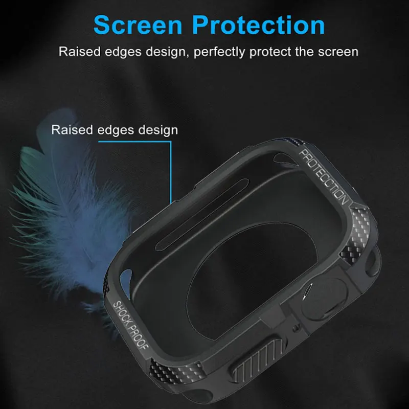 Rugged Cover for Apple Watch Case 44mm 40mm 45mm 41mm 42mm 38mm Se 6 5 3 Accessorie TPU Screen Protector IWatch Serie 7 8 9 Case image 6