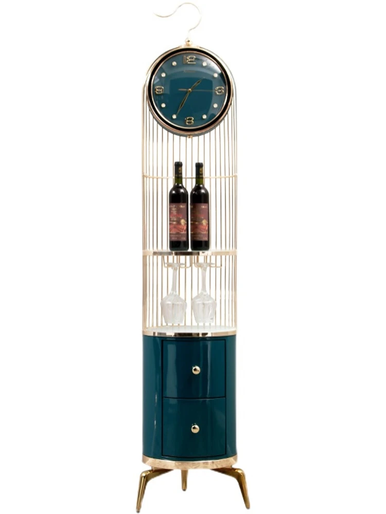 

YY Light Luxury Modern American Mute Retro Vertical Bell Wine Rack Standing Grandfather Clock