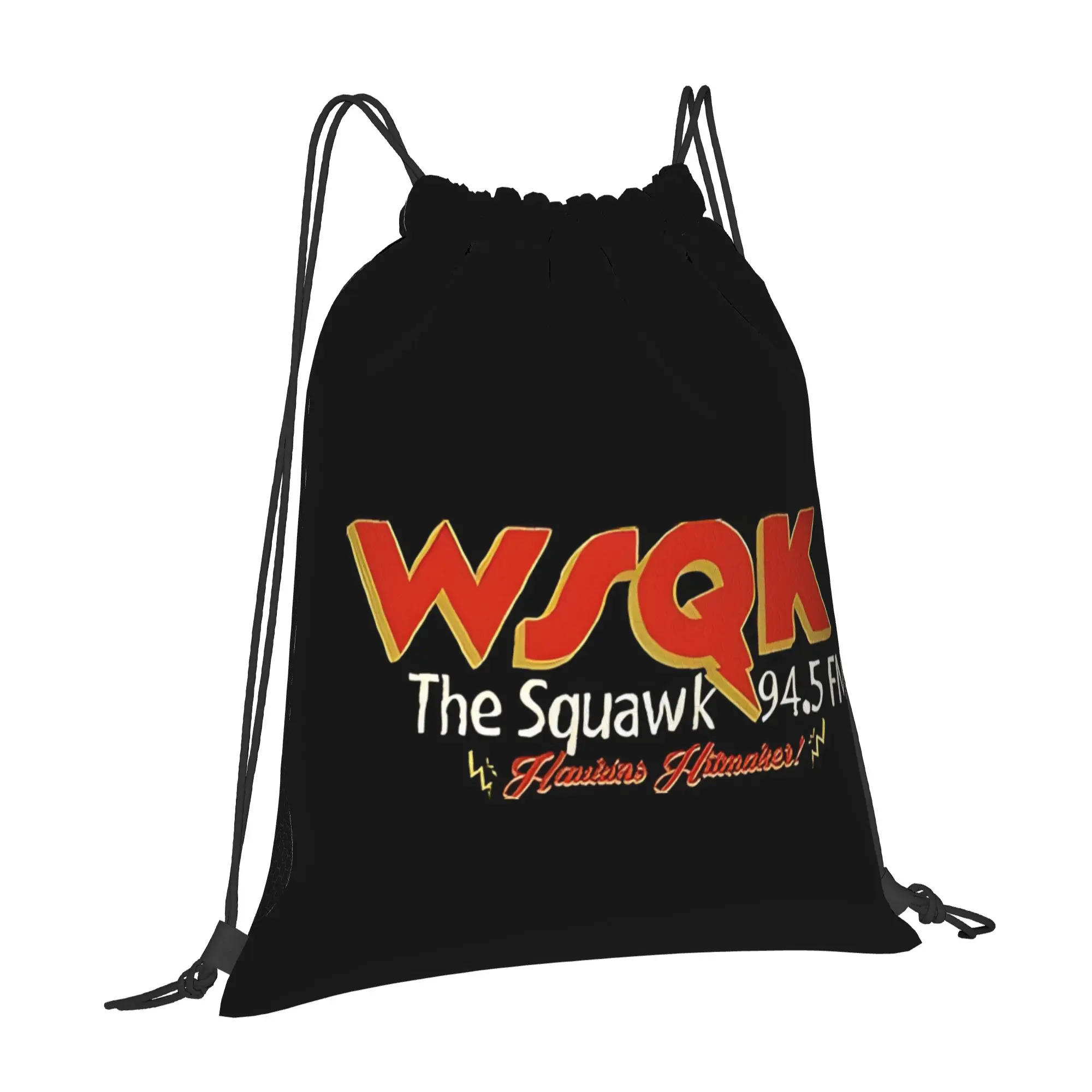 WSQK The Squawk Radio WSQK Multi-function Pocket Men Women Storage Backpack Teenager Travel Bag Print Drawstring Bags