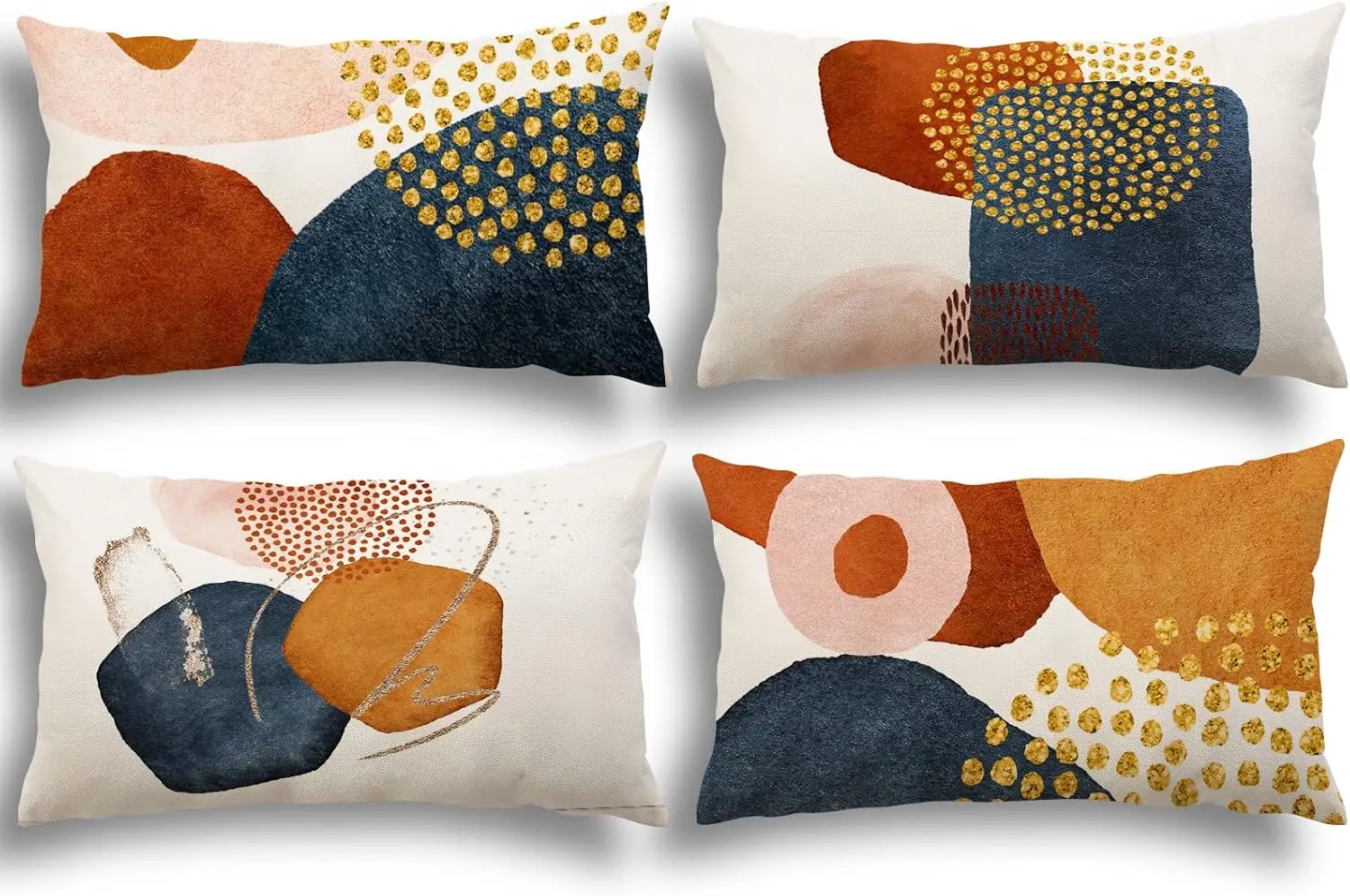 

Набор из 4 льняных декоративных наволочек 45x45 см на молнии для дивана, спальни, гостиной, домашнего декора