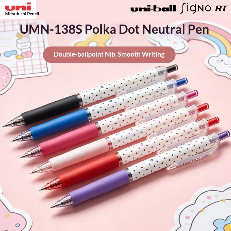 Japan uni UMN-138S Gel Pen Limited Edition Color Wave Point 0.38mm Large Capacity Quick Drying Signature Pen Black/Blue/Red Ink