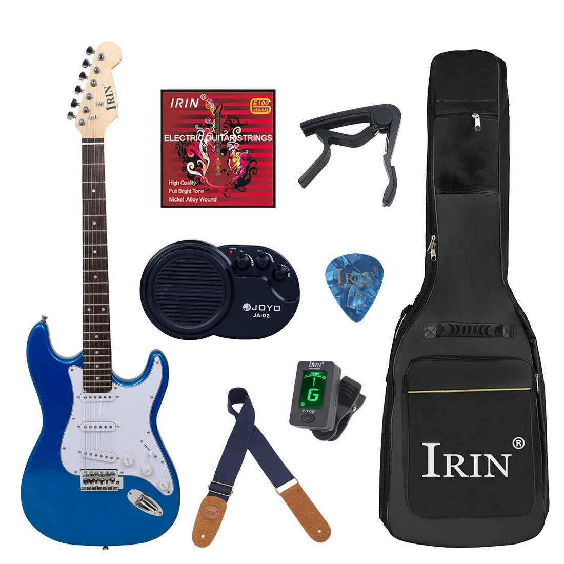 IRIN 39 Inch Electric Guitar 22 Fret Basswood Panel Electric Guitarra Set with Case Amplifier Professional ST Electric Guitar