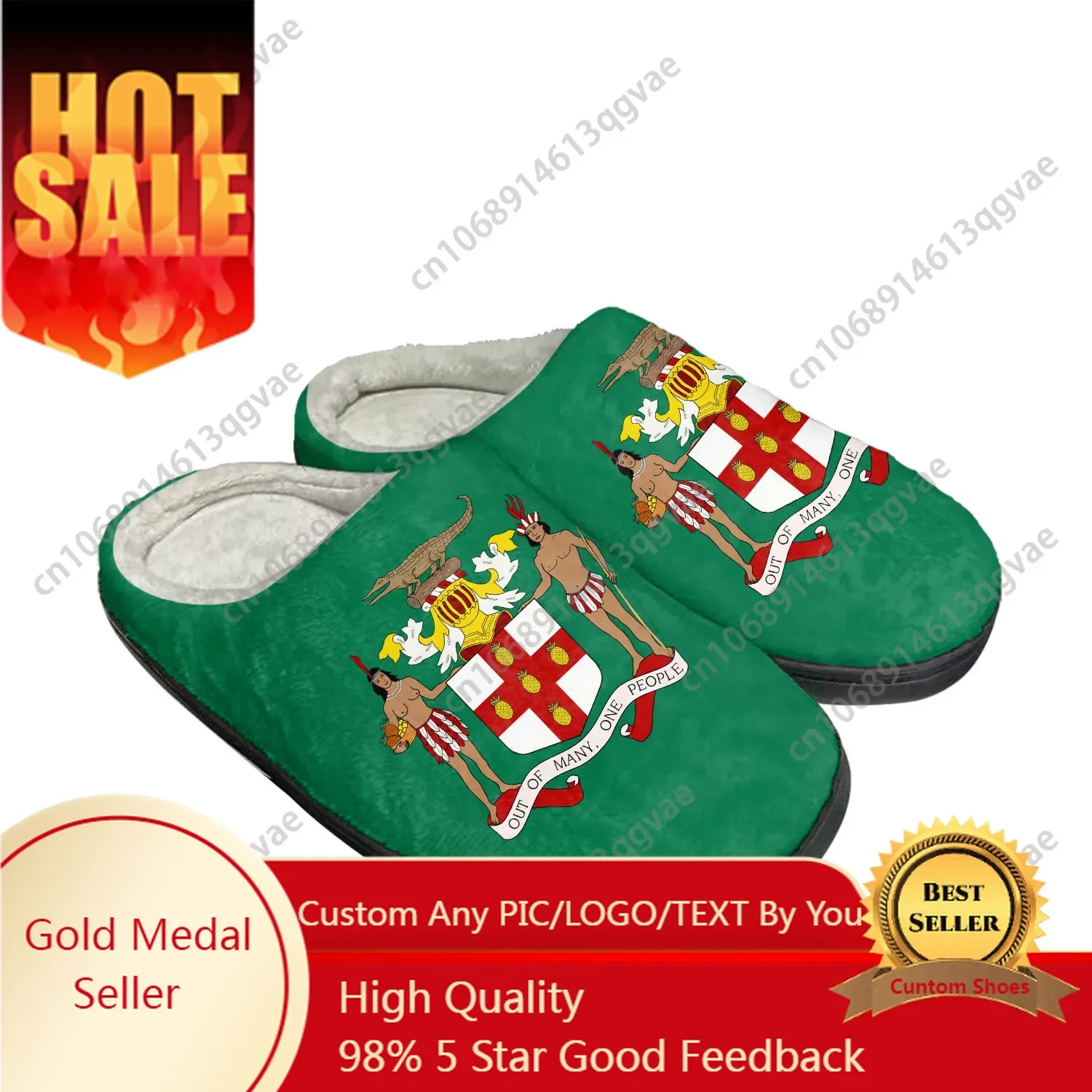 

Jamaican Flag Home Cotton Custom Slippers Mens Womens Sandals Jamaica Plush Bedroom Casual Keep Warm Shoes Thermal Slipper