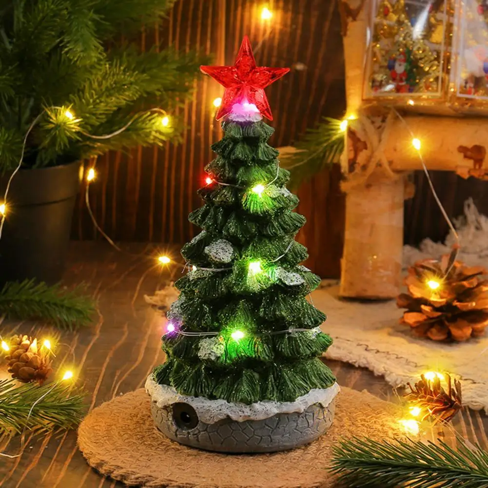 Warm Holiday Memories Decor Battery Operated Musical Christmas Tree with Multi-color Lights Tabletop Holiday Decor Plays Festive