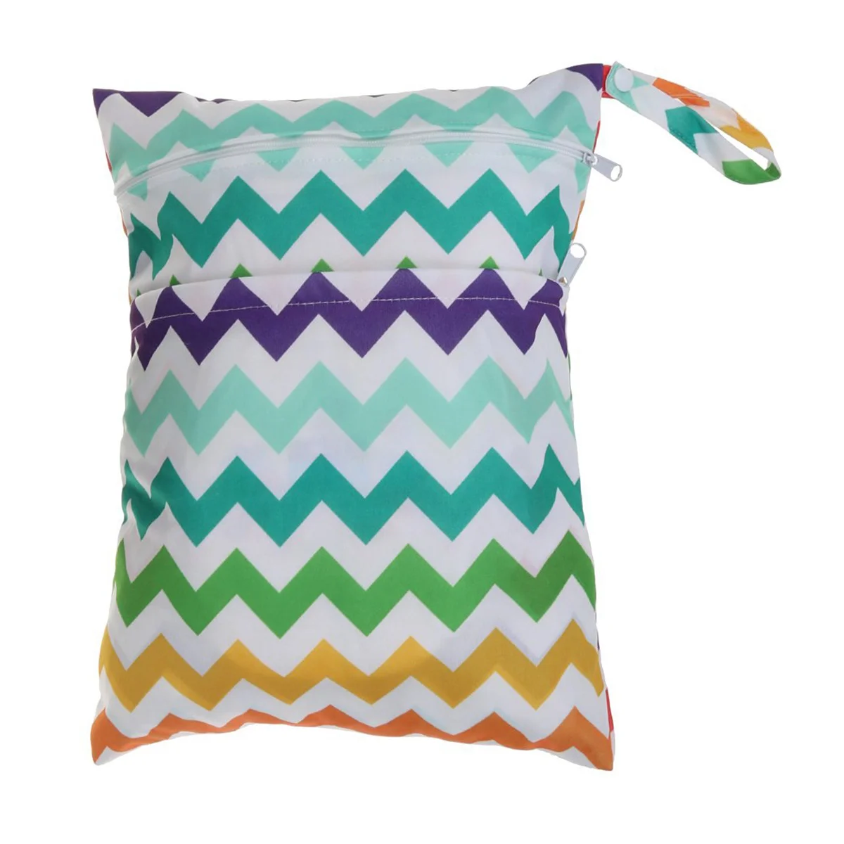 Windeltasche für Kleinkinder, wasserdicht, wiederverwendbar, Doppelreißverschluss, Regenbogen-Design, langlebig, waschbar, leicht zu reinigen, tragbare Aufbewahrung, nass