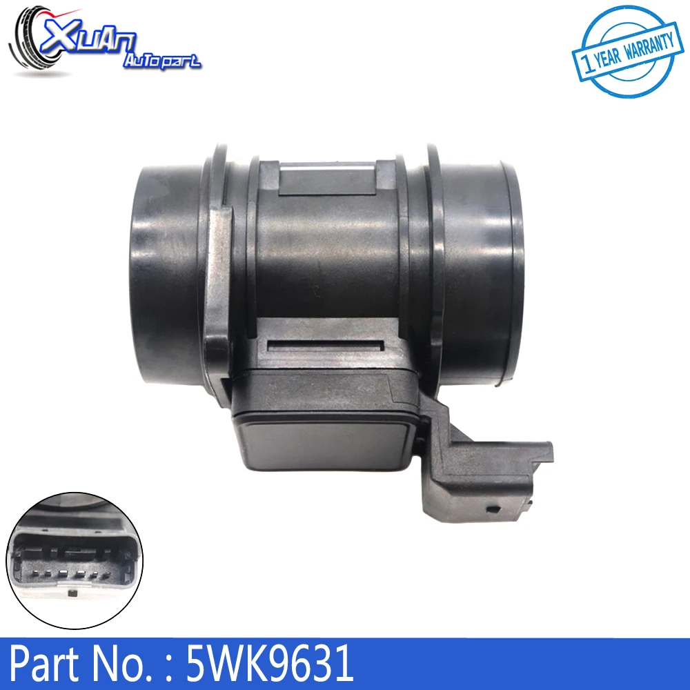 

XUAN 5WK9631 MAF MASS AIR FLOW METER SENSOR 9642212180 For Citroen C2 C3 Xsara Ford Fiesta Fusion Peugeot 1007 206 307 1.4 HDi