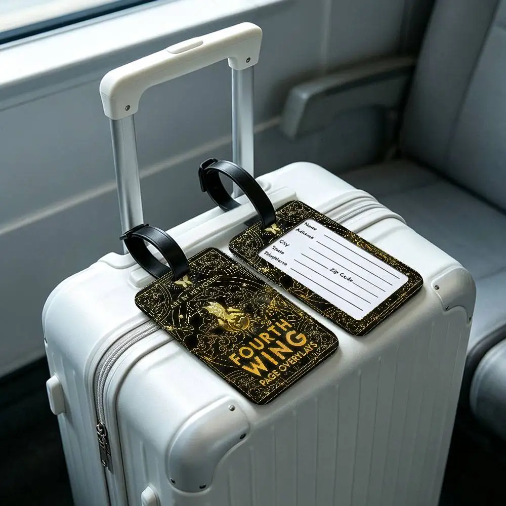 Classic Vintage F-Fourth Wing PVC Baggage Identification Tag Anti lost Information Card Holder Travel Suitcase Name Tag
