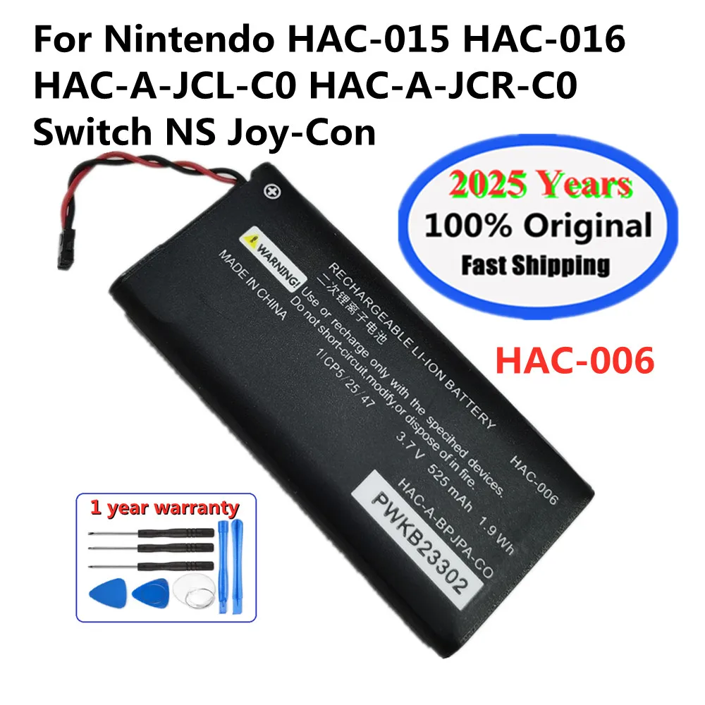 

2025 Years HAC006 HAC-006 Original Battery For Nintendo Switch Ns Joy-Con HAC-BPJPA-C0 HAC-015/016 HAC-A-JCL-C0 Controller