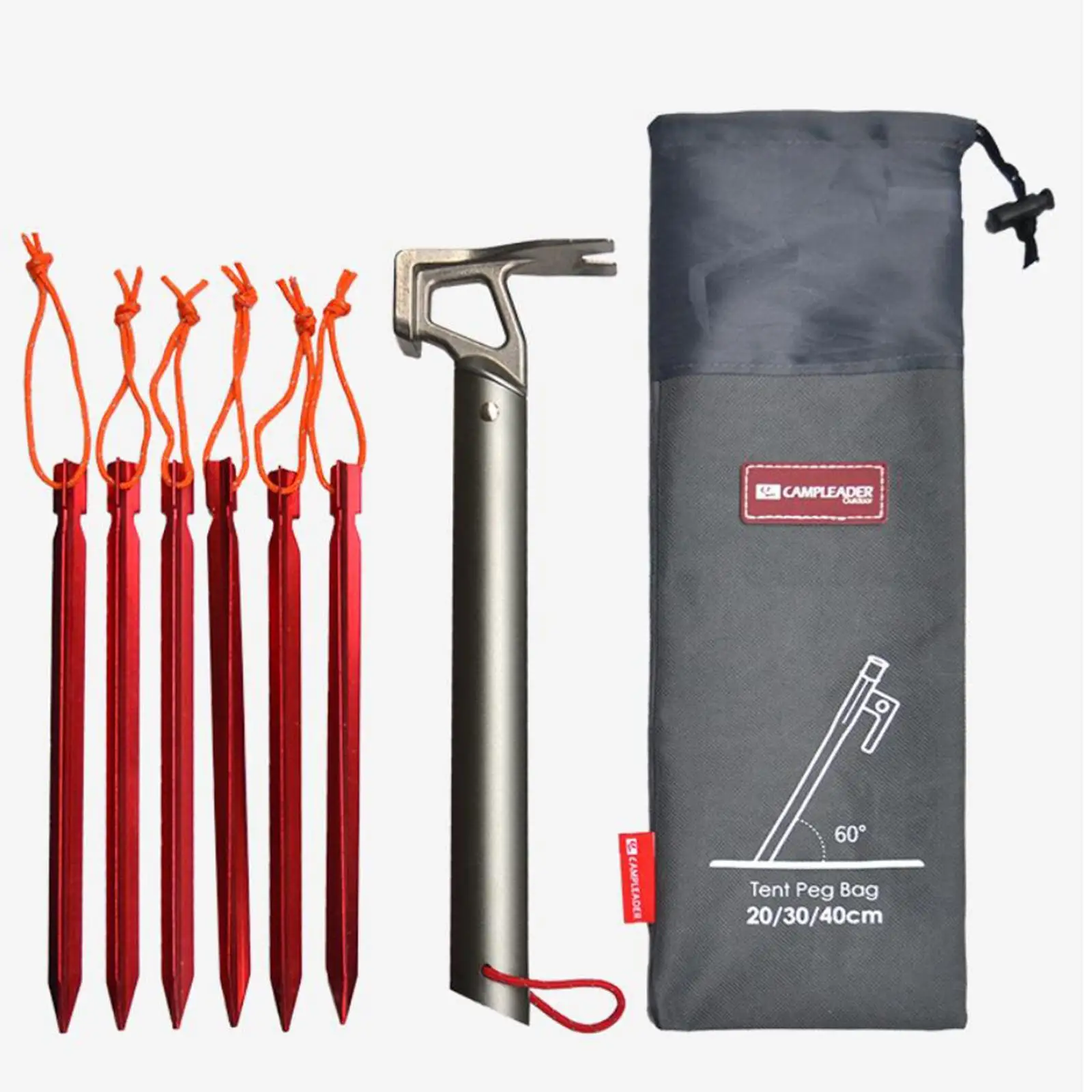 Tent Pegs Holder Case Waterproof Camping Hammer Organizer Pouch for Hiking Backpacking Accessories