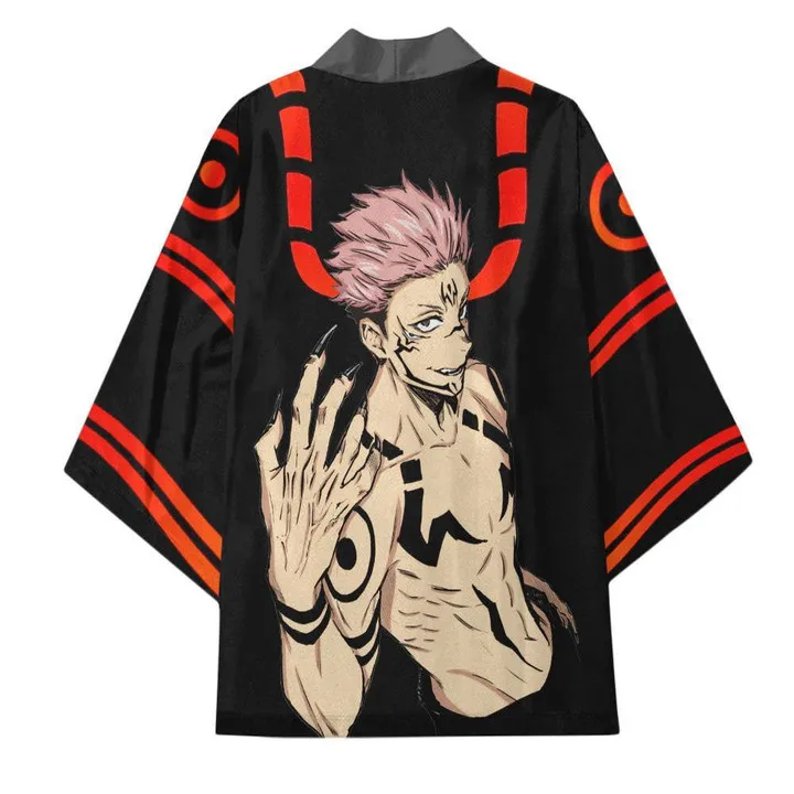 سترة Kimono Cardigans للجنسين Ukiyo-e Kimono عباءة فضفاضة بأكمام ثلاثة أرباع سترة Haori