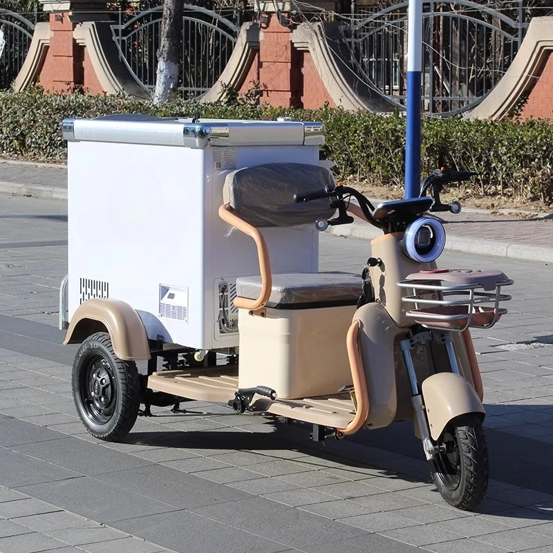 Electric three-wheeled ice cream truck refrigerated cold chain popsicle truck