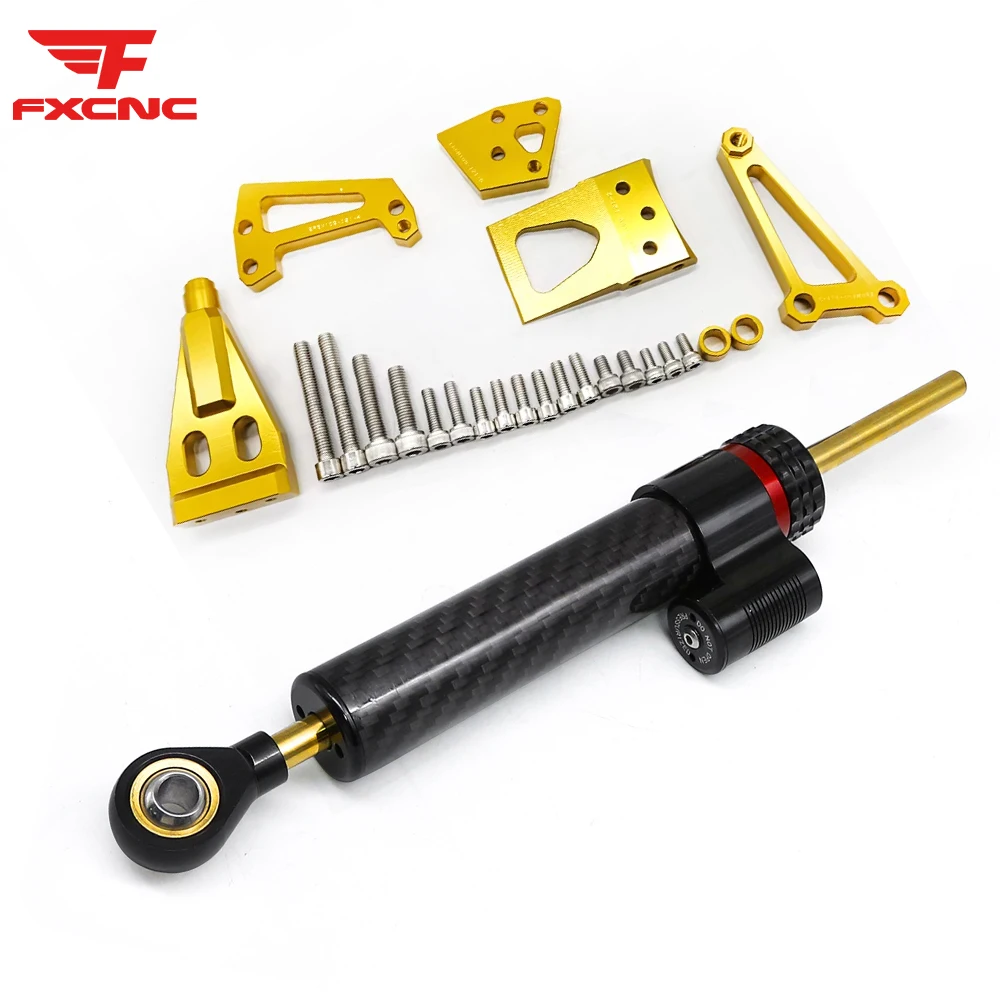 

Carbon Motorcycle Damper For Kawasaki ER-6N ER6F NINJA 400 650R 09-11 Motorcycle Damper Steering Stabilize Bracket Mounting Kit