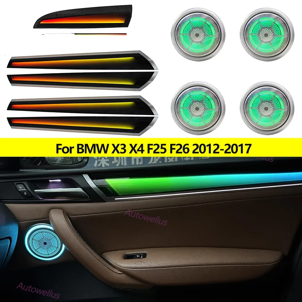 

AUTOWELUS APP Control Atmosphere Lamp For BMW X3 X4 F25 F26 2012-2017 Replacement Dynamic Shodow Led Ambient Light