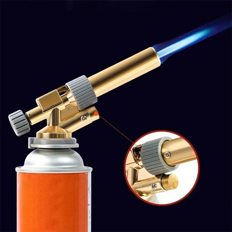 Copper Welding Gas Torch Flame Gun Butane Burner Lighter Portable Outdoor BBQ Flamethrower Welding Equipment Kitchen Ignition