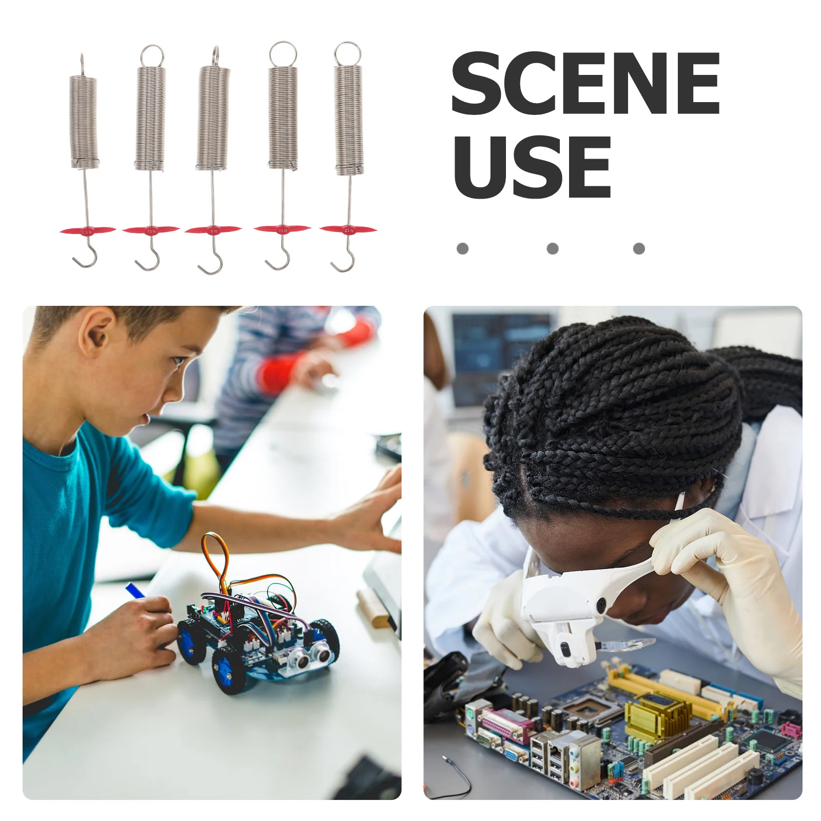 5 قطعة نوابض التجربة الفيزيائية لمشاريع الفيزياء هوك تعليم القانون معدات مختبر العلوم 2.5 5 10 15 25N مدرسة العلوم #5