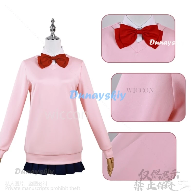 Anime DanDaDan Cosplay Momo Ayase Costume Sweatshirts Skirt Earrings Accessories Full Set Halloween Wig Party Outfit Adult Women