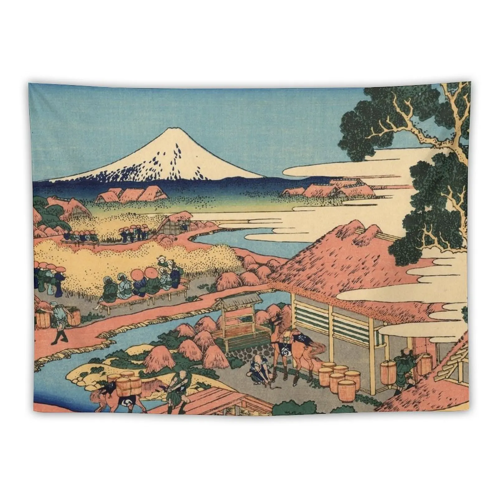 Mount Fuji seen from the tea plantation at Katakura in Suruga Province Tapestry Wall Decorations Japanese Room Decor