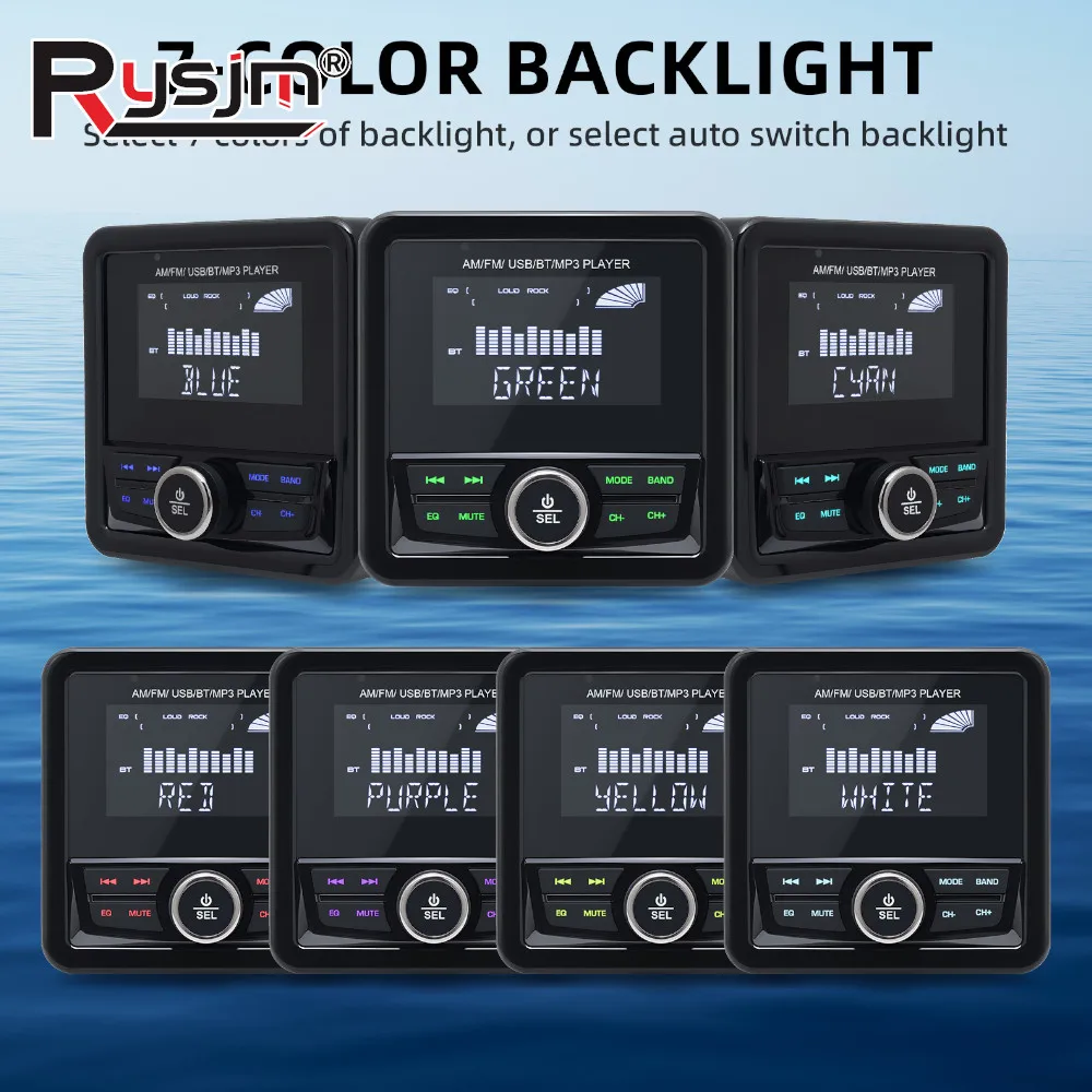 Wasserdichte Boot Radio Stereo Media Player Bluetooth-kompatibel Radio Audio FM AM RDS Empfänger Boot MP3 Player Für UTV ATV Yacht