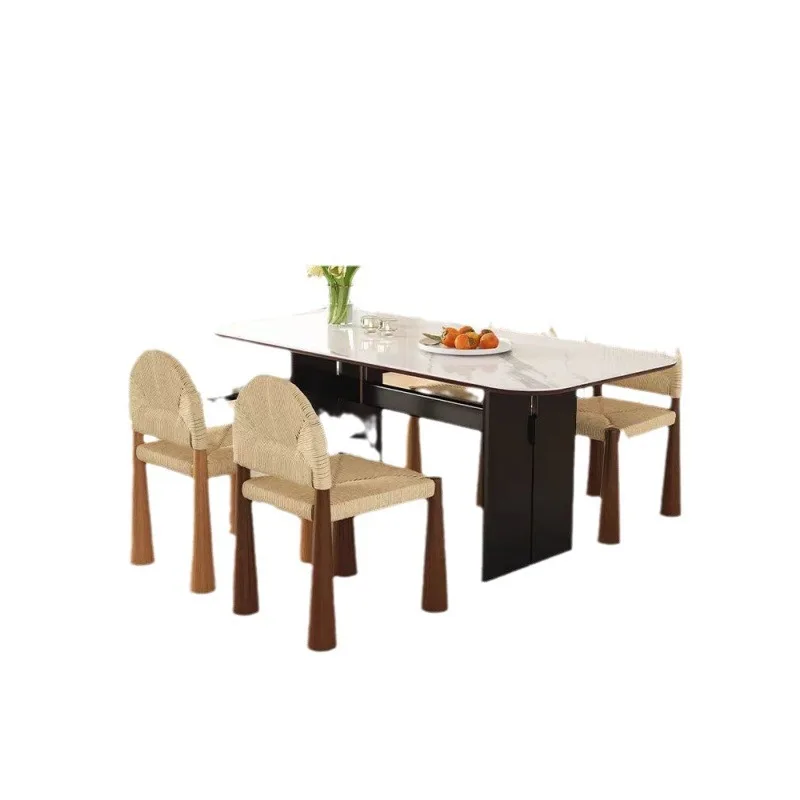 

Retro, solid wood, aquatic plants, weaving, rattan chairs, homestay, restaurant, rattan weaving, household, solid wood