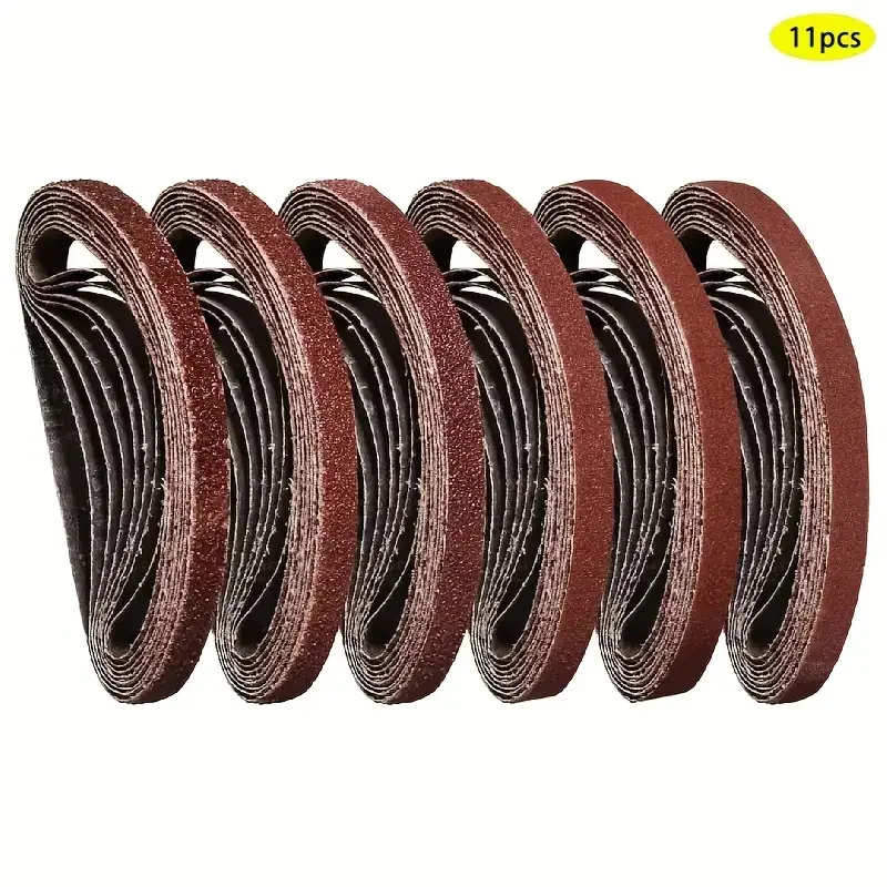 

11pcs Sanding Belts 3/8X13 Inches(10X330mm)- 11 Each Of 60-800 Grits Aluminum Oxide For Wood Sanding And Levelling