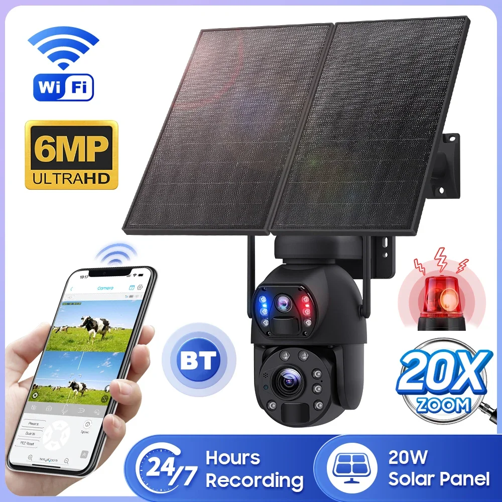 

Wholesale Human Detect Double Screen Viewing Dual Lens Outdoor Waterproof 4G Network PTZ HD Solar Camera CCTV Security System