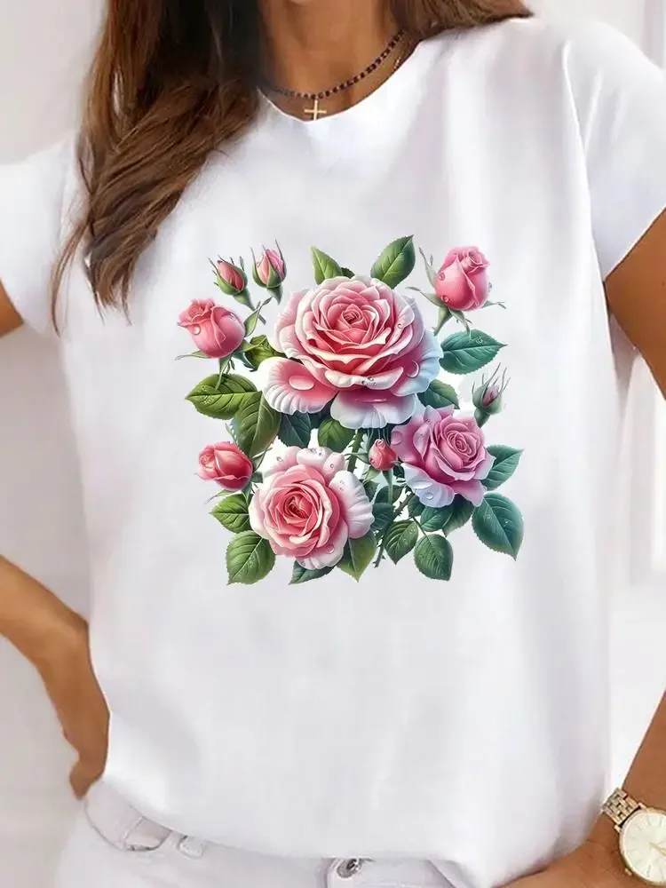 

Women's PLUS-size Printed Short-sleeved T-shirt, Loose and Casual, Soft, Comfortable and Breathable, Outdoor Sports