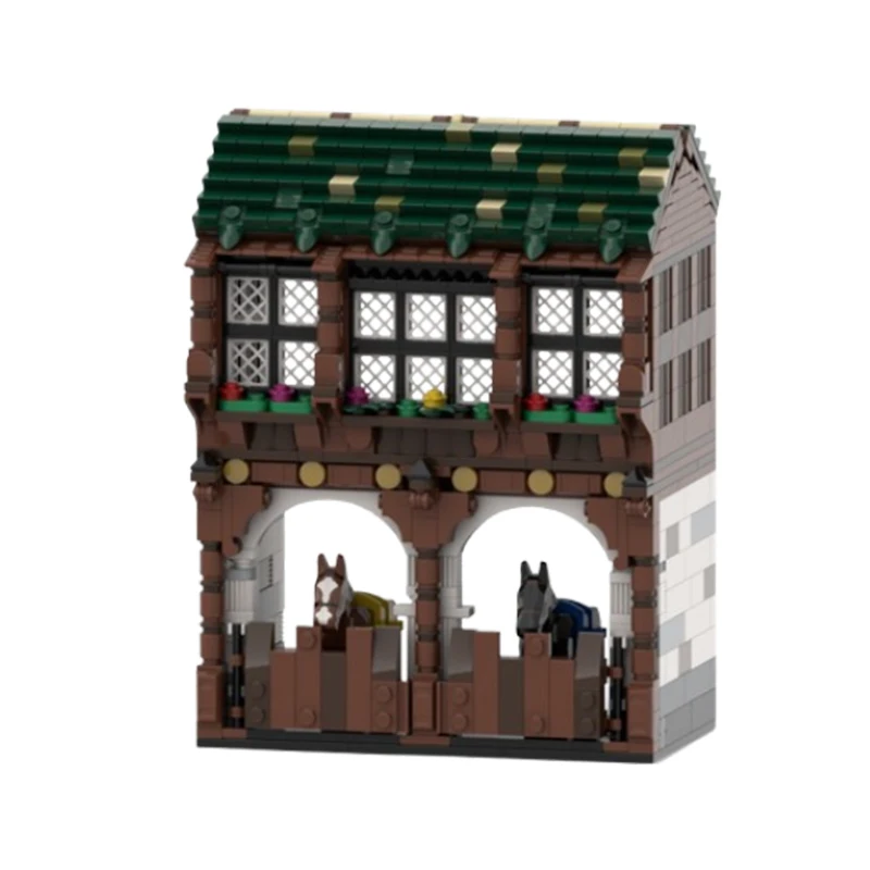 Spot small particle MOC-173636 medieval street view house building series puzzle DIY creative toy model decoration holiday gift