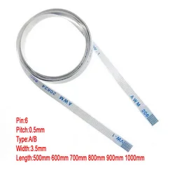 6Pin 0.5mm Pitch FFC FPC AWM 20624 80C 60V VW-1 FFC A+B Type Flat Flexible Cable 500mm 600mm 700mm 800mm 1000mm Width 3.5mm