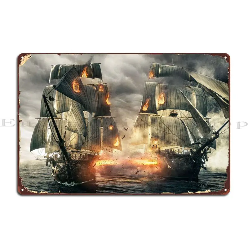 Epic Sea Battle Metal Sign Decoration Party Printing Pub Plates Retro Tin Sign Poster