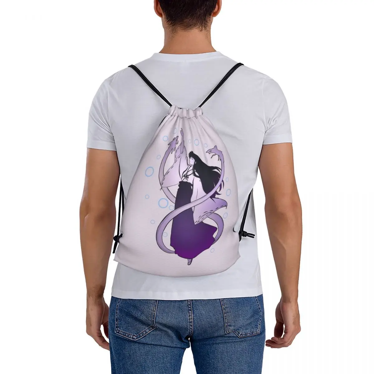 Doodle Miko Backpacks Casual Drawstring Bags Sundries Bag Book Bags for Travel Students