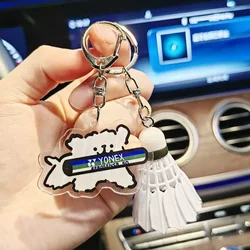 YONEX Badminton Bag Cartoon Keychain Fashionable Cute Tennis Racket Backpack Keychain Acrylic Pendant Couple's Gifts