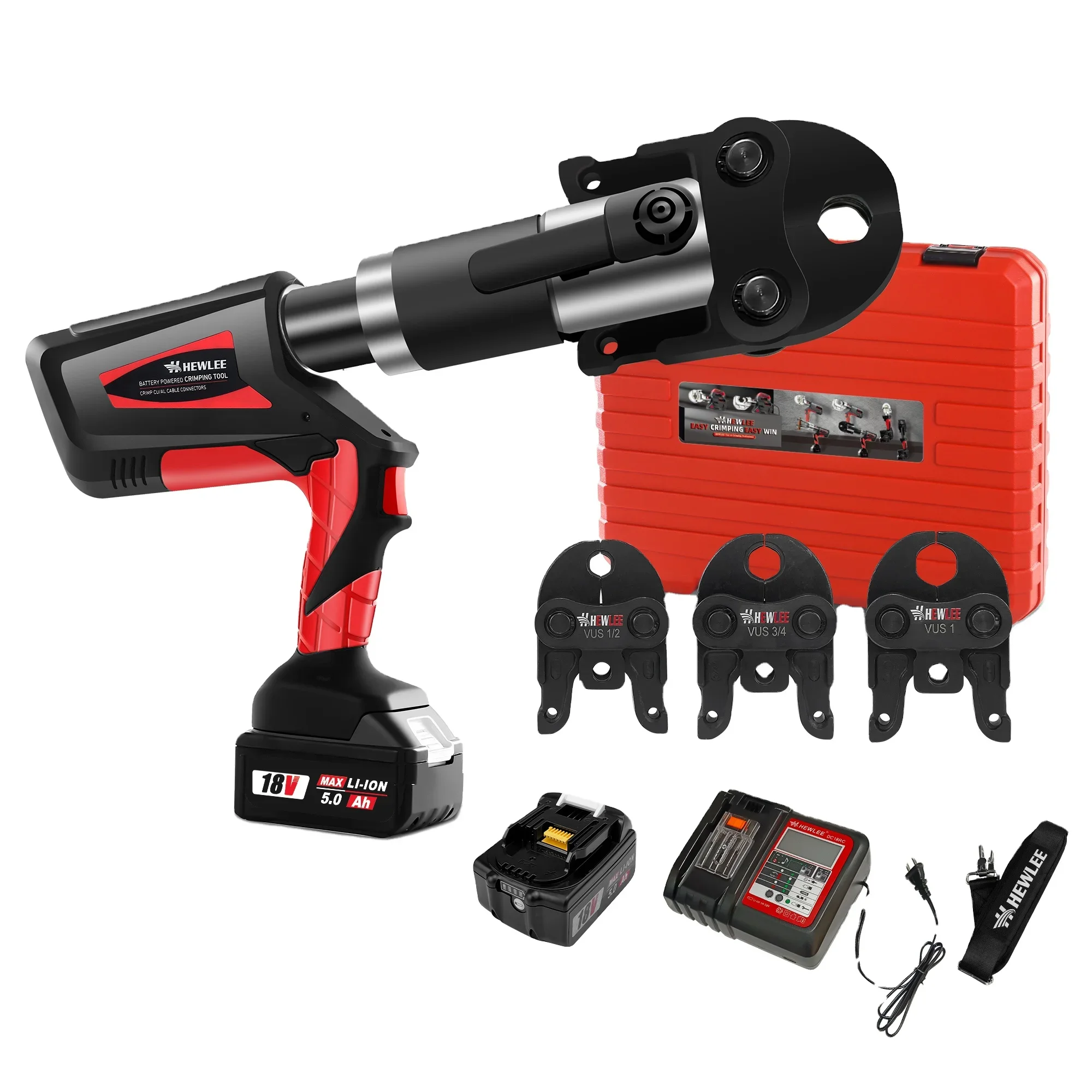 HL-1550B cordless battery hydraulic cable crimper connector copper pex stainless steel electric crimp tool